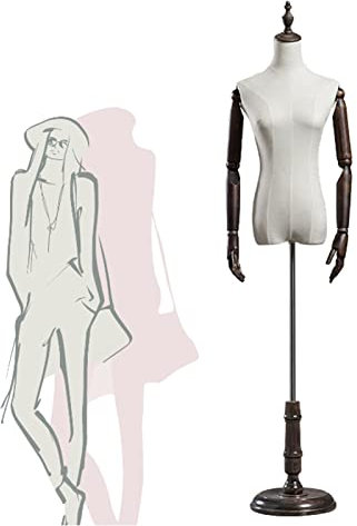 Maniquí De Sastre Femenino, Soporte De Maniquí De Torso, Maniquí Femenino, Estante De Exhibición De Joyería De Ropa, Altura Ajustable, Forma De Vestido De Mujer De Medio Cuerpo Con Base De Madera Mac
