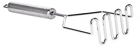 Triturador de patatas, triturador de patatas de acero inoxidable, triturador de patatas, prensador de patatas, herramientas pequeñas onduladas (plata)