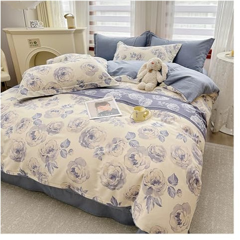 GRFIT Bettbezug-Set Bettwäsche-Set mit Bettbezug aus 100% Baumwollstoff, langlebig und atmungsaktiv, for alle Jahreszeiten geeignet Bettbezug (Color : 18, Size : 1.35m Bed -180x220cm)