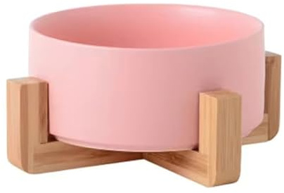 Bol en céramique pour Chiens, Gamelle en céramique pour Chats, Bol Alimentaire pour Chiens, Récipient pour Nourriture et Eau, Gamelle Design céramique, Bol pour croquettes et Eau (Rose, 1 Bol)