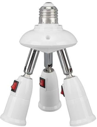 E27 E26-Lampenadapter, 3-in-1-Lampenfassungsverlängerung mit Einstellfunktion, Ideal für Hotels und Schlafzimmer