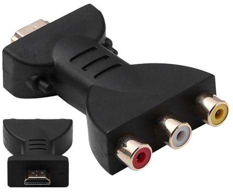 Pineeseatile HDMI al Adaptador portátil HDMI a AV Red White Amarillo HDMI a AV Converter HD HDMI a AV Video Audio Adaptador Adaptador HDMI al Conector AV