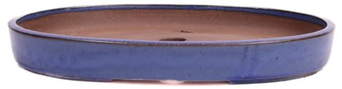 Bonsai - Schale, Waldschale, oval 34 x 24 x 4.5 cm blau 51397