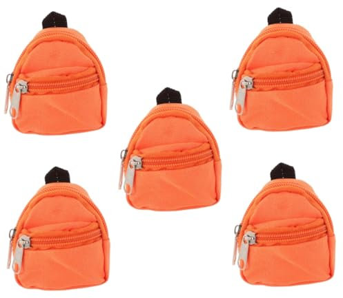 TOYANDONA 5st Puppenrucksack Kleine Puppentasche Mikro-szenen-Ornament Miniaturen-Rucksack Zubehör Für Die Puppenhausschule Puppenreisetasche Süße Puppentasche Mini-Schultasche Stoff