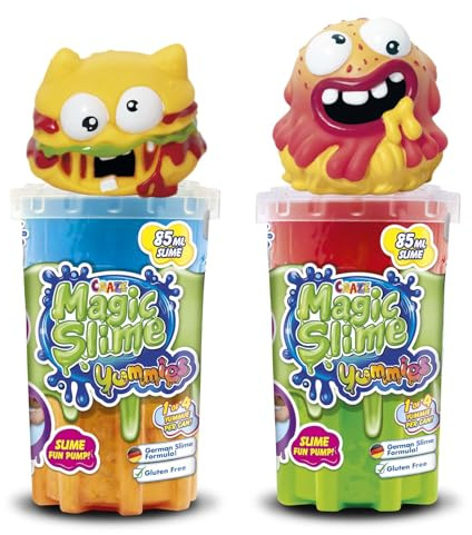 Craze Magic Slime YUMMIES 2er Pack | Schleim Kinder in Neonfarben Farbmischungen mit verschiedenen Saugcharakteren - 2X 85 ml Schleimdose, buntes Kinderschleim rückstandsfrei