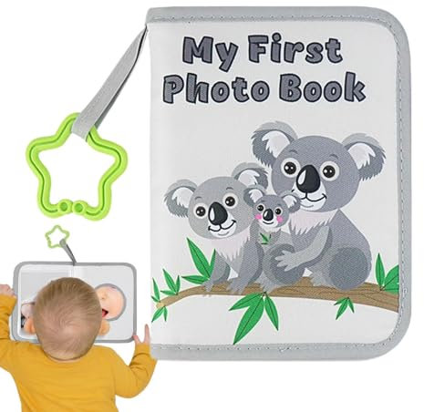 Baby-Fotoalbum – weiches Foto-Stoffbuch, Cartoon-Koala-Cartoon-Koala-Album | 5,5 x 7 Zoll großes Baby-Fotobuch für das erste Jahr mit Platz für 17 Fotos, Baby-Erinnerungsalbum, ein Muss für frischgeba