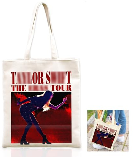 FOSDICK 1Pcs Stofftasche, Faltbar Tote Bag Aesthetic, Wiederverwendbar Baumwolltasche, Jutebeutel Pop Singer Bedruckt, Tragetasche Canvas Geschenk für Frau Freundin Mama, Canvas Shopper Waschbar