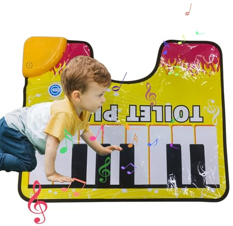 Ahuuen Tappetino Per Toilette Per Pianoforte | Tappetino Per Pianoforte Creativo | Tappetini Per Toilette Per Bagno | Tappeto Con Suono Del Pianoforte | Per WC, Bagno, Dormitorio, Appartamento