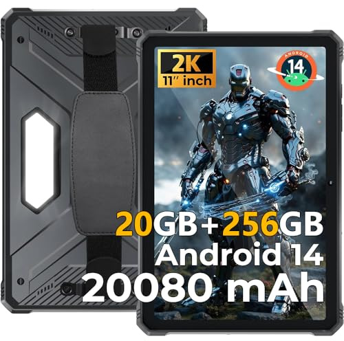 HOTWAV R9 Pro 4G Rugged Tablet 11 Pollici 2026, 20GB+256GB+2TB, 20080mAh Rugged Smartphone Android 14, 64MP+16MP, 2 Altoparlanti, IP68 Tablet Impermeabile, 4G LTE + 5G WiFi, OTG,GPS,Type C,WiFi 5