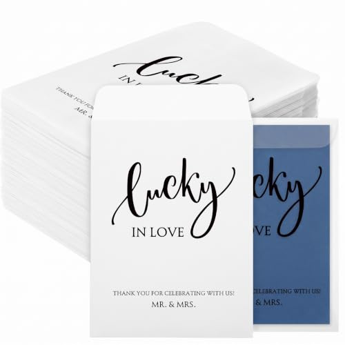 MotiMind 100 Pcs Lottery Ticket Holder for Wedding Favors, Lucky in Love