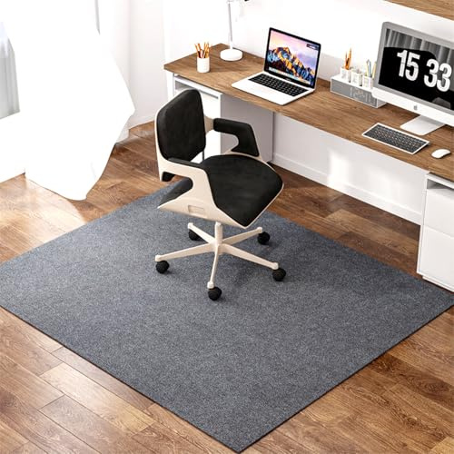 EXZFW Bodenschutzmatte Teppich, Unterlage Schreibtischstuhl, BüRostuhl Unterlage, Teppich FüR BüRostuhl, BüRostuhlmatte, Bodenschutzmatte BüRostuhl Schreibtischstuhl Unterlage,Grau,120x150cm