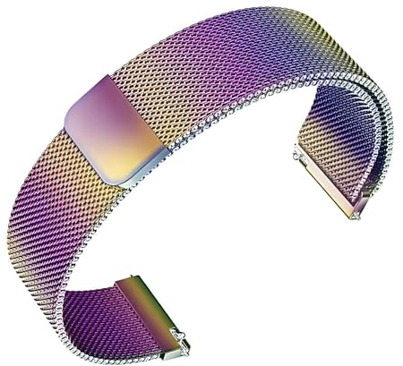 Alriedy Edelstahl Mesh Uhrenarmband Uhrenarmband Metall,Uhrband 22 mm, Edelstahl Mesh Armband Mit Magnetverschluss, Smartwatch Ersatzarmbänder Für Damen Und Herren