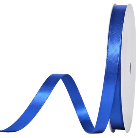 91 m Satinband Blau, 10 mm Doppelseitig Schleifenband Geschenkband Dekoband Seidenband Doppelsatinband Satin Ribbon für Hochzeit Geburtstag Party Dekoration, Geschenkverpackung, Basteln