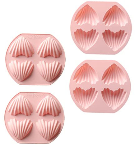 VICASKY 4pezzi Stampo Per Ciambelle Cavità in Silicone Forma Di Cuore Stampo Per Dolci Madeleine Fondente e Biscotti