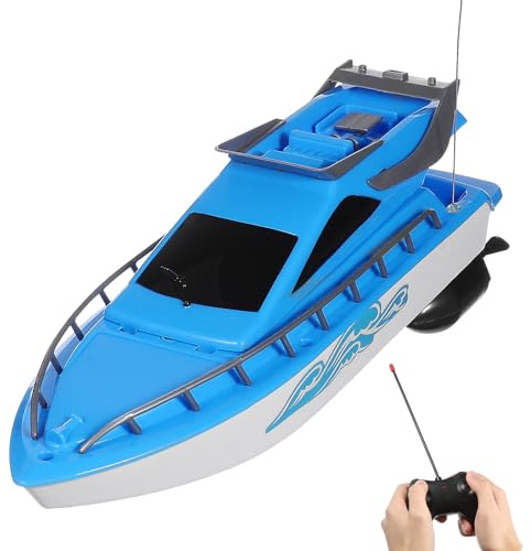 Toddmomy Barca Giocattolo Motoscafo Elettrico Telecomandato per Ragazzo Ragazza e Adulti, Materiale Plastico, Motore ad Alta Efficienza, per Piscine e Laghi, Set Blu Stili multipli