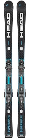 Head Supershape e-Speed Alpine Ski mit Protector PR Gripwalk Bindungen (Schwarz/Blau mit Protektor PR 13, 163 cm)