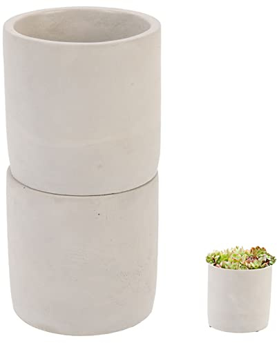 TOYANDONA 2piezas Maceta De Cemento Pequeña Macetas De Cemento para Suculentas Sencillas para Escritorio para Alféizar De Ventana para Estantería