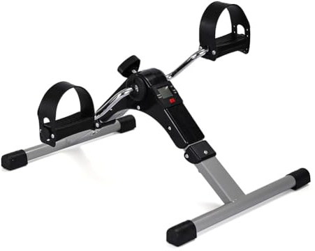 TT-YEC Mini Faltbares Heimtraining -Fahrrad, Schreibtischfahrrad Für Beine Und Arme Mit Monitor, Kleine Sitzende Fitnessgeräte, Elliptische Maschinenbein -Trainer Für Senioren,Schwarz