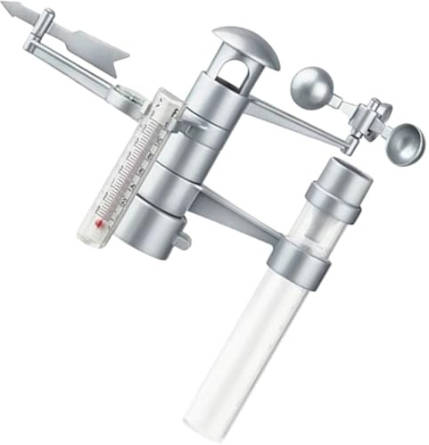 PERSELOSO School Experiment Toys Meteorological Station Educational Plastic Science Kit Easy to Assemble Silver for Children Learning and Development
