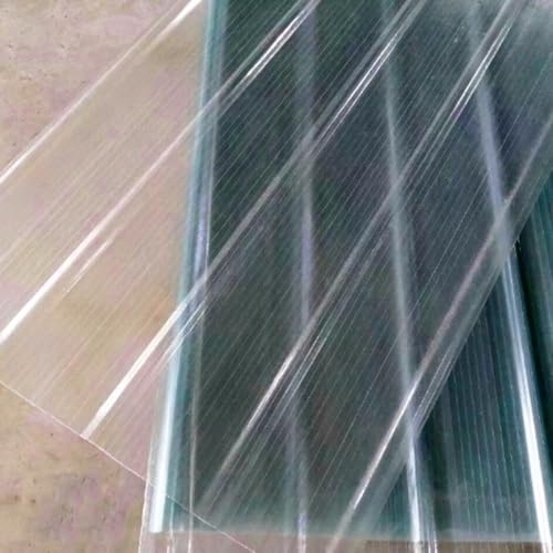 KDDFN Feuille de Toit Transparente,Panneaux de Toiture Ondulées,Plaque Courbée Antichoc et Résistant aux UV,Plaque d'Éclairage du Jour en FRP de 1mm,Pour Serres de Jardin (6 Pcs,0.9x0.5m/35x20in)
