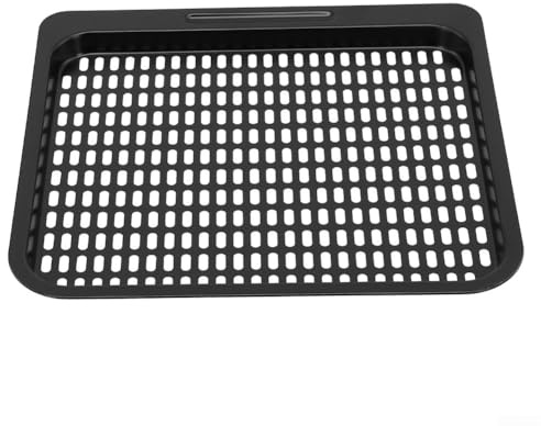 Filteilect Vassoio di cottura per friggitrice ad aria in acciaio al carbonio, griglia in rete staccabile antiaderente, accessorio da cucina per friggitrice ad aria, forno, 26 x 23 cm, nero