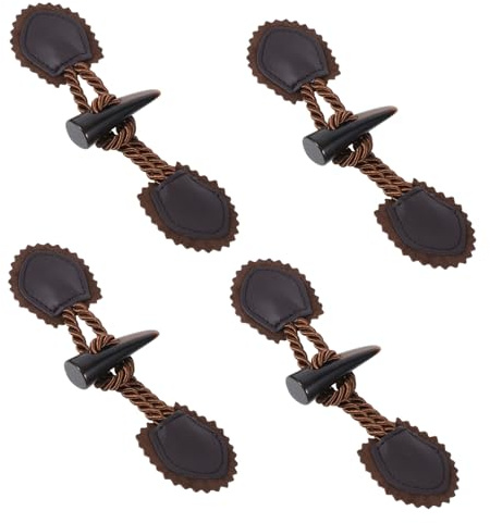 AKOOSY 4pairs Horn Toggle Buttons Coat Buttons for Clothes Clothing Sew Toggle Fastener for Coats Horn for Sweaters
