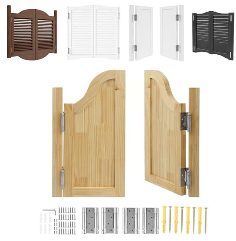 Generico Porte a Battente per Bar, Porta Saloon Legno Cucina Ristorante Partizione Moderno, Doppia Apertura Terrace Louver Gate Cancello, per Cucina Ristorante Terrazza