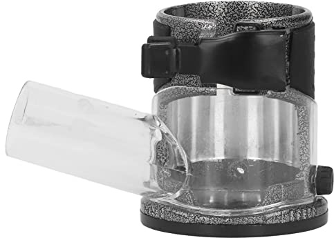 Yosoo Health Gear Adjustable Router Base, Precision Dust Collection Trimming Base with Clear Cover and Tool Free Depth Adjustment for Woodworking Aluminum Alloy Black 1 Pack
