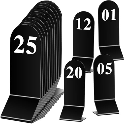 1-25/50 Pièces Numéro De Tables En Acrylique De Mariage Restaurant, Signe De Numéros Carte De Numéro De Table Double Pour Restaurant-Numéro 1 À 25/50,Cartons De Placement,Panneaux À Poser 1-50