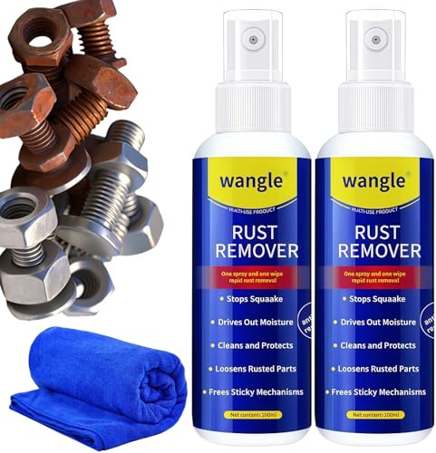 Wangle Rust Remover, 2026 Upgrade Heavy Duty Rust Remover Spray for Metal, For Vehicles, Tools, Chains, Multi-surface Cleaner (2PCS)