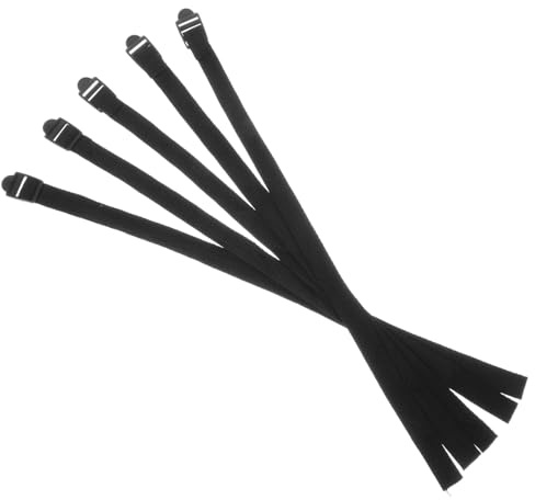 Abaodam 5pcs Dragonnes pour Bâtons de Ski en Tissu Noir, Maintien Sécurisé et Rangement Facile, pour Sports de Plein Air en Station de Ski