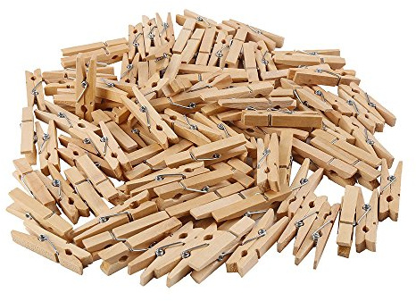 DECORA 45mm Sturdy Heavy-Duty Wooden Clothespins for Photo Clips Scrap Booking Crafts Gift Wrapping,100 Pieces