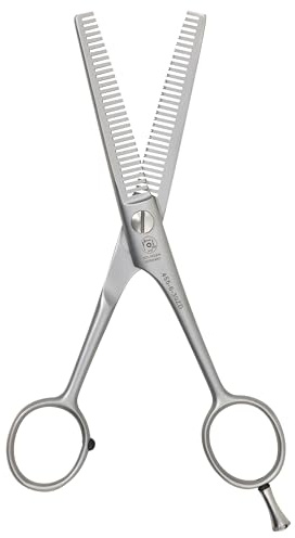 NTS-Solingen May-Lily Line Ciseaux à effiler professionnels 30 dents double face – Ciseaux de coiffeur – Ciseaux de coiffeur – Inoxydable, satiné mat (6,0-30 ZD = 15 cm, 30 dents double face)