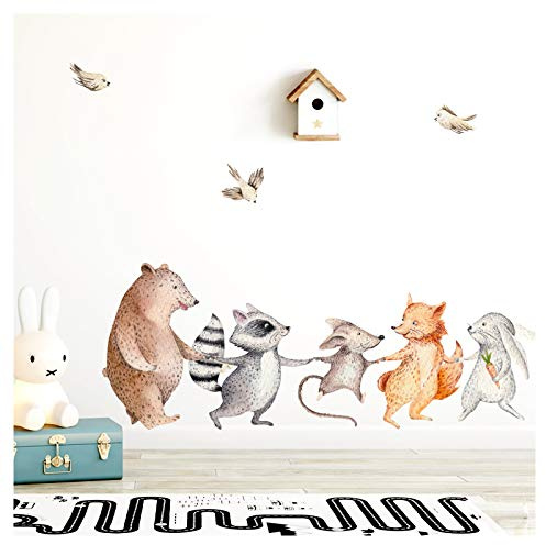 Little Deco Wandtattoo Waldtiere Hand in Hand DL148