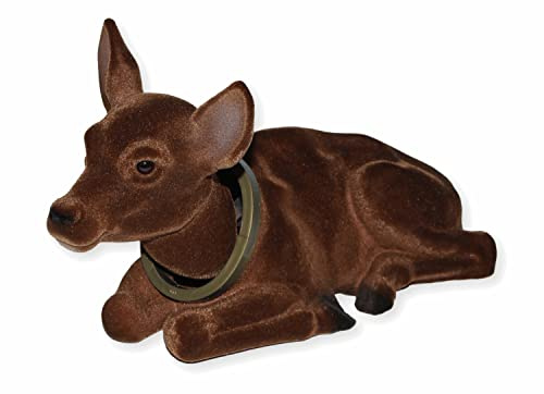 Wackel Figur Reh groß Wackelfigur H 17 cm liegend Dekofigur mit Wackelkopf