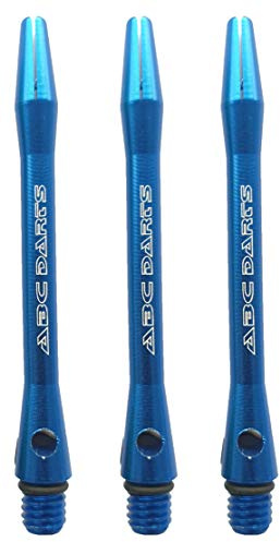 ABC Darts – Aluminium dart kransset med O-ringar – 4 uppsättningar dartaxlar blå Medium
