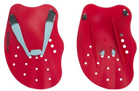 Speedo Vuxen unisex Tech paddel handpaddlar för simning, lava röd/kyla blå/grå, storlek: M