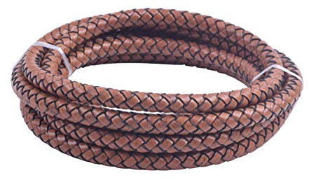 KONMAY - Cordones de cuero de varios tamaños y colores, redondos, trenzados, originales, para diseños de joyería y artesanía