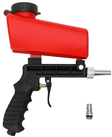 QWORK Pneumatische Sandstrahlpistole , Sandstrahlmaschine Abrasive , austauschbare Pneumatik Sandstrahler Spitzen und Schnellkupplung
