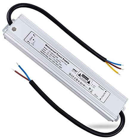 REYLAX LED Trafo 24V Wasserdicht 60W 2,5A LED Treiber Gleichstrom Netzteil | IP67 Trafo 230V auf 24V Driver Konstantspannung Transformator Niedervolt Schaltnetzteil für Außen Led Streifen Lampen