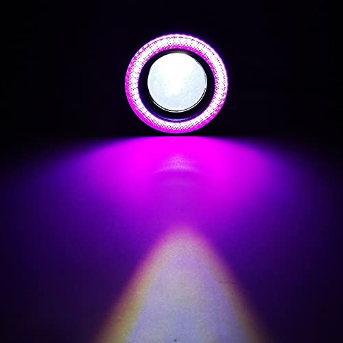 Angel Eye 2 UNIDS 12V Luces de conducción universal Blanco Azul Rosa amarillo verde Ángel rojo ojos Lámpara de niebla 2.53.0 3.564mm 76mm 89m Faros Angel Eyes (Color : Pink Ring)