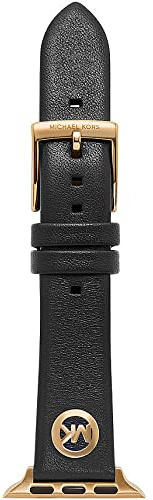 Michael Kors Armband kompatibel mit Apple Watch, 38/40/41 mm 18 mm Schwarzes Leder, MKS8011