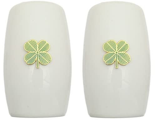 Four Leaf Clover China Salt and Pepper Shakers Cruet Set Modern White CSP 138
