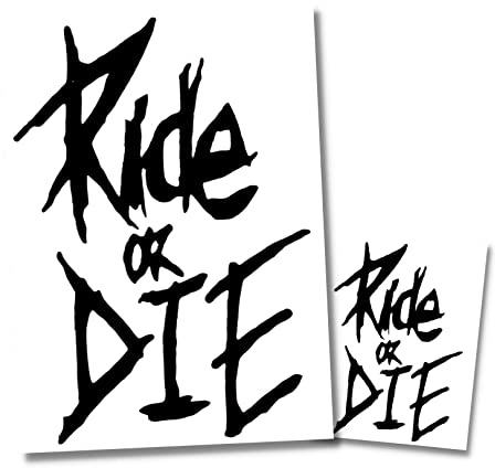 Ride or Die Sticker MTB Downhill Enduro Decal BMX Motocross Mountain Bike Frame Fun Car Slap Funny Helmet Laptop Fridge Toolbox JDM E XC Dirt Jump Gravel Fat Bike Trails skateboard Gift Laptop (Black)