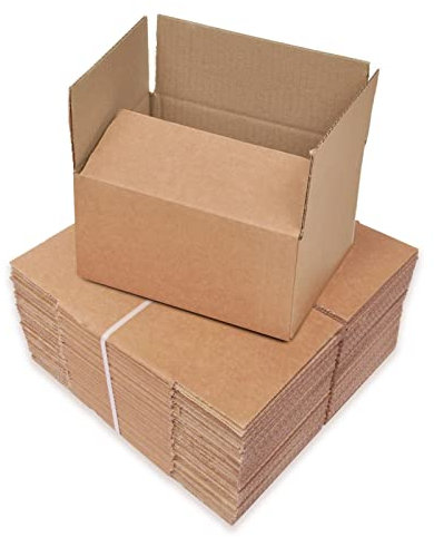 RelianceUK Pack of 25 Single Wall 8x6x4 Small Cardboard Boxes | 203 X 152 X 102mm Shipping Mailing Postal Small Parcel Packing Moving Boxes Gift Box