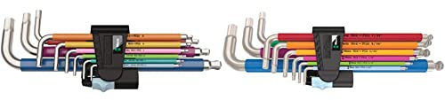 3950/9 Hex-Plus Multicolour Imperial Stainless 1, L-Key Set, Imperial, Stainless Steel, 9 Pieces & 3950 Spkl/9 Metric Hex Key Set Multicolour, Set of 9 Stainless Steel, Pack of 1 05022669001