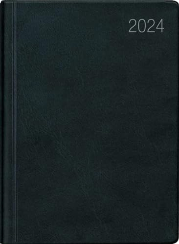 Calendario tascabile nero 2024, 10,2 x 14,2 cm, 1 settimana su 2 pagine, copertina in plastica flessibile, quaderno, calendario settimanale, 640-1020