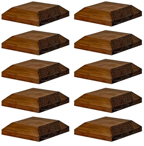 Timber Fence Post Cap | Fits 3x3 (75x75mm) Posts | Brown | Square Posts | Pack of 10