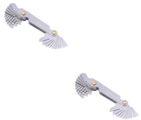 ULTECHNOVO 2pcs Thread Gauge Metric Screw Pitch Gauge Measuring Tool Heavy Duty Accurate Measurement