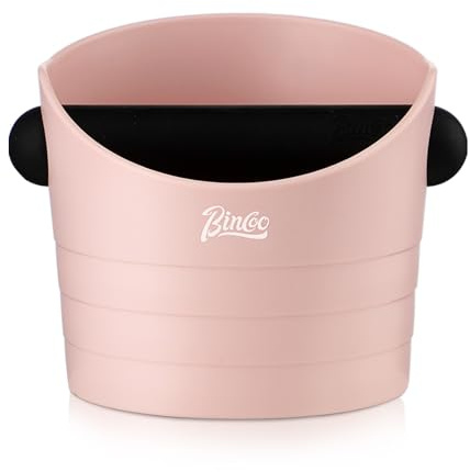 Pink Espresso Knock Box - Bincoo Pink Espresso Machine Knock Box/Espresso Grounds Knock Box, Barista Style Coffee Knock Box for Grounds with Removable Shock-Absorbent Knock Bar and Anti-Slip Base.